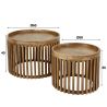 Set de 2 tables bassesrondes Cyprian en bois de manguier