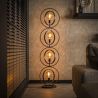 Lampadaire TOBIAS de style industriel avec 4 ampoules incluses