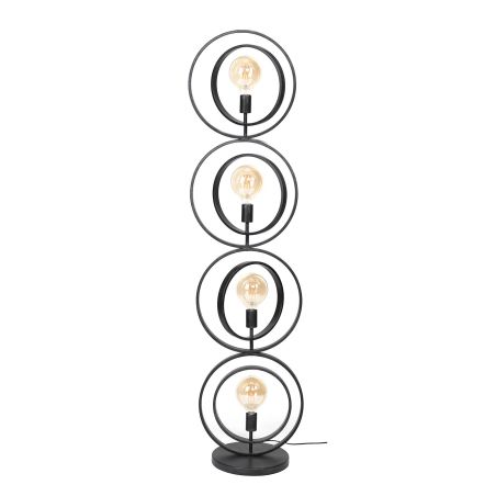 Lampadaire TOBIAS de style industriel avec 4 ampoules incluses