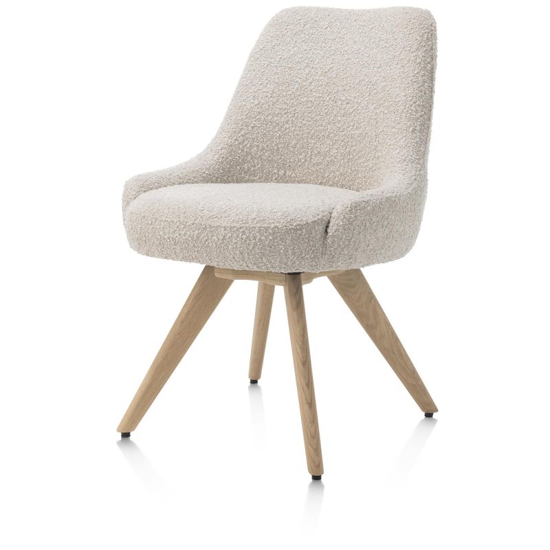 Rocco, chaise - pivotante - chene naturel - confort ressorts - tissu Brioni - Henders and Hazel