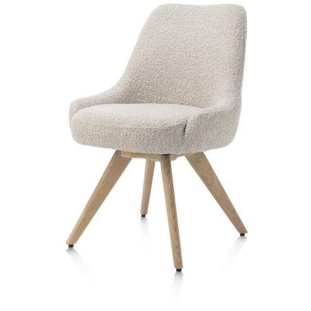 Rocco, chaise - pivotante - chene naturel - confort ressorts - tissu Brioni - Henders and Hazel