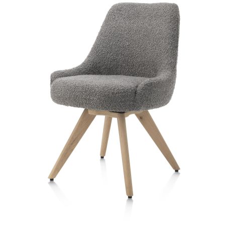 Rocco, chaise - pivotante - chene naturel - confort ressorts - tissu Brioni - Henders and Hazel