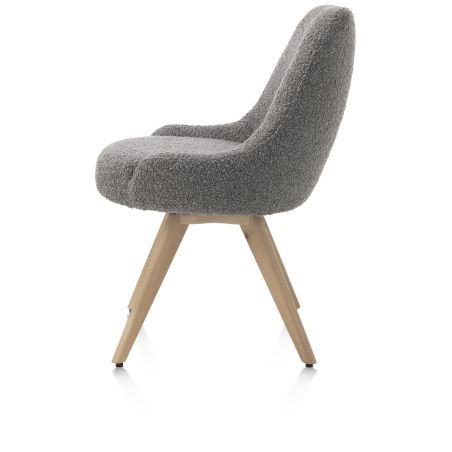 Rocco, chaise - pivotante - chene naturel - confort ressorts - tissu Brioni - Henders and Hazel