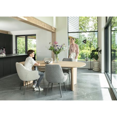 Rocco, chaise - pivotante - chene naturel - confort ressorts - tissu Brioni - Henders and Hazel