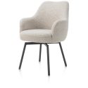 Rocco, chaise a accoudoirs - pivotante - confort ressorts - graphite - tissu Brioni - Henders and Hazel