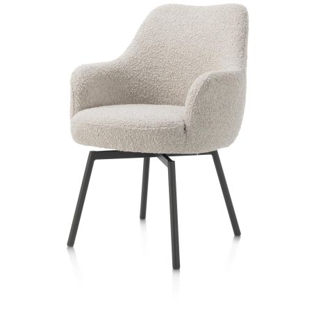 Rocco, chaise a accoudoirs - pivotante - confort ressorts - graphite - tissu Brioni - Henders and Hazel