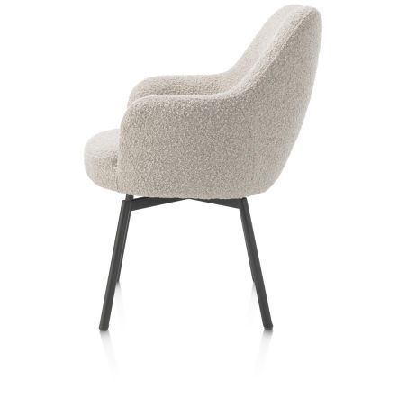 Rocco, chaise a accoudoirs - pivotante - confort ressorts - graphite - tissu Brioni - Henders and Hazel