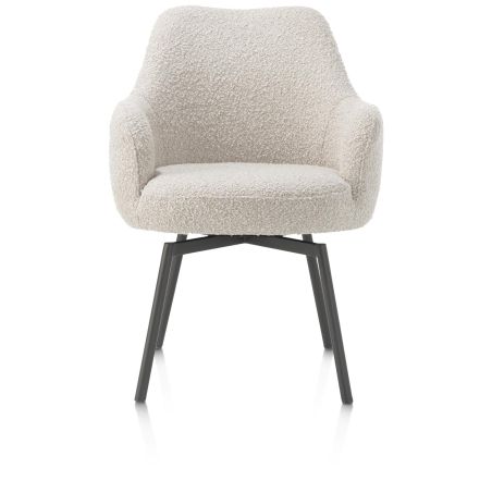 Rocco, chaise a accoudoirs - pivotante - confort ressorts - graphite - tissu Brioni - Henders and Hazel