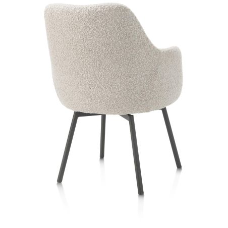Rocco, chaise a accoudoirs - pivotante - confort ressorts - graphite - tissu Brioni - Henders and Hazel