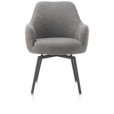 Rocco, chaise a accoudoirs - pivotante - confort ressorts - graphite - tissu Brioni - Henders and Hazel