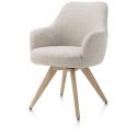 Rocco, chaise a accoudoirs - pivotante - chene naturel - confort ressorts - tissu Brioni - Henders and Hazel