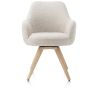 Rocco, chaise a accoudoirs - pivotante - chene naturel - confort ressorts - tissu Brioni - Henders and Hazel