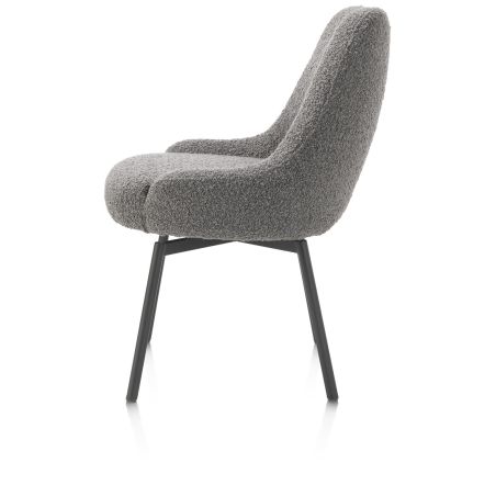 Rocco, chaise - pivotante - graphite - confort ressorts - tissu Brioni - Henders and Hazel