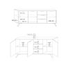 Buffet 3 portes - 3 tiroirs MAJORQUE CHENE 207 cm