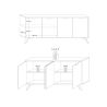 Buffet 4 portes MAJORQUE CHENE 207 cm