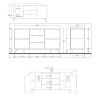 Buffet 2 portes - 3 tiroirs MAJORQUE 156 cm