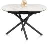 Preston, table a rallonge 120 (+ 2 x 30) x 90 cm - pied central - ceramique sur verre - Henders and Hazel
