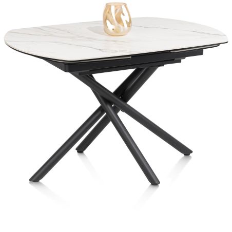 Preston, table a rallonge 120 (+ 2 x 30) x 90 cm - pied central - ceramique sur verre - Henders and Hazel