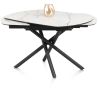 Preston, table a rallonge 120 (+ 2 x 30) x 90 cm - pied central - ceramique sur verre - Henders and Hazel