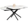 Preston, table a rallonge 120 (+ 2 x 30) x 90 cm - pied central - ceramique sur verre - Henders and Hazel