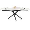 Preston, table a rallonge 120 (+ 2 x 30) x 90 cm - pied central - ceramique sur verre - Henders and Hazel
