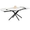 Preston, table a rallonge 120 (+ 2 x 30) x 90 cm - pied central - ceramique sur verre - Henders and Hazel