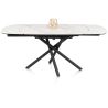Preston, table a rallonge 120 (+ 2 x 30) x 90 cm - pied central - ceramique sur verre - Henders and Hazel