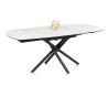 Preston, table a rallonge 120 (+ 2 x 30) x 90 cm - pied central - ceramique sur verre - Henders and Hazel