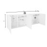 Buffet 4 portes CARO BLANC 241 cm