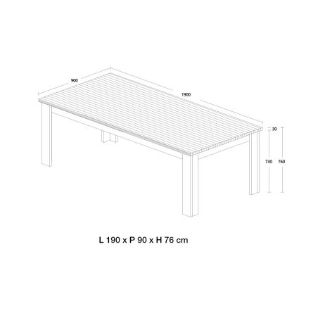 Table de salle à manger CALINE proposée en 3 dimensions