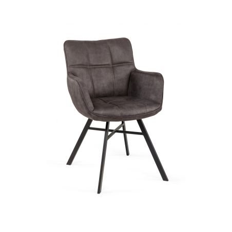 Chaise avec accoudoirs MARKO en tissu - 3 coloris possibles