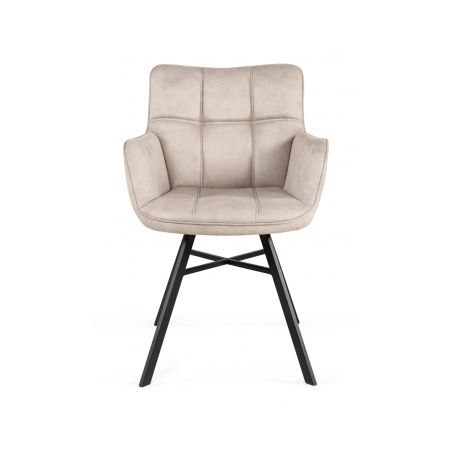 Chaise avec accoudoirs MARKO en tissu - 3 coloris possibles