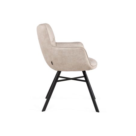Chaise avec accoudoirs MARKO en tissu - 3 coloris possibles