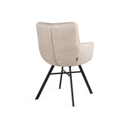 Chaise avec accoudoirs MARKO en tissu - 3 coloris possibles