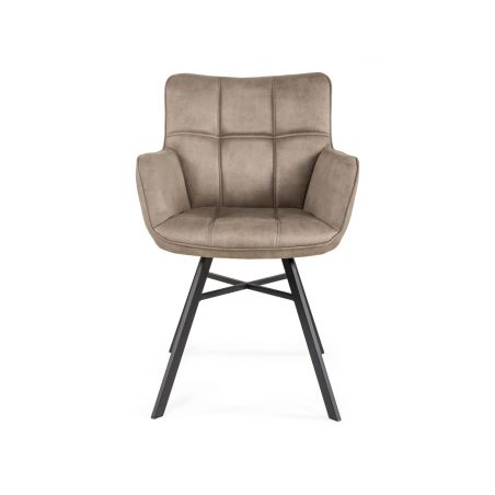 Chaise avec accoudoirs MARKO en tissu - 3 coloris possibles