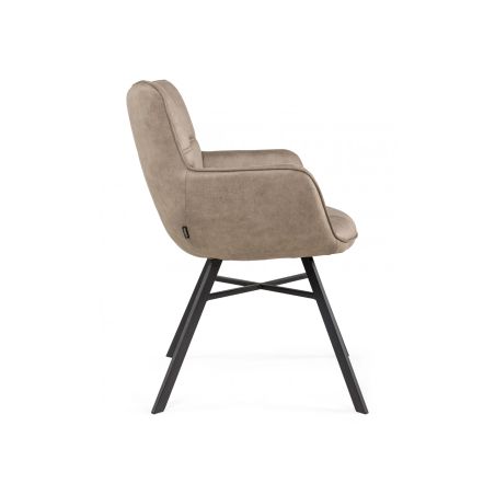 Chaise avec accoudoirs MARKO en tissu - 3 coloris possibles