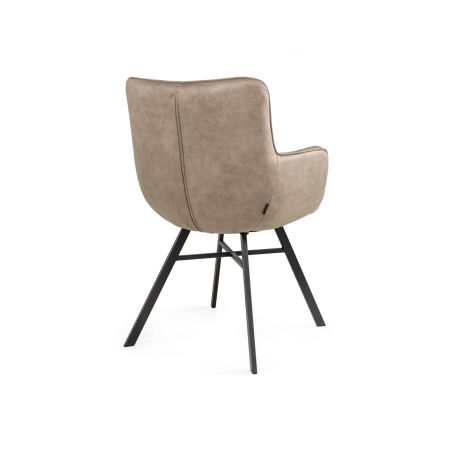 Chaise avec accoudoirs MARKO en tissu - 3 coloris possibles