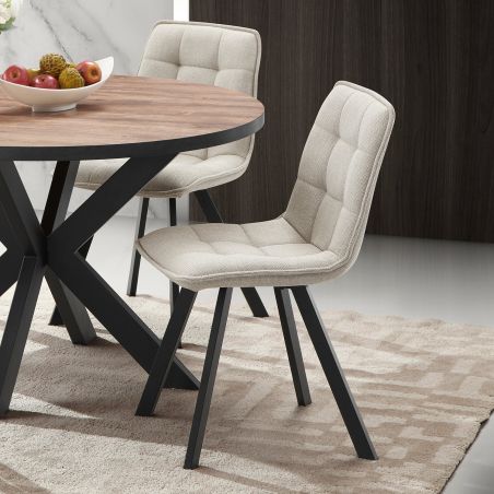 Chaise ANTONIO en tissu anthracite ou beige