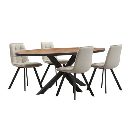 Chaise ANTONIO en tissu anthracite ou beige