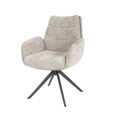 Chaise pivotante BOREASen tissu avec accoudoirs et ressort ensachés - en 2 coloris