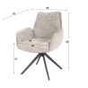 Chaise pivotante BOREASen tissu avec accoudoirs et ressort ensachés - en 2 coloris