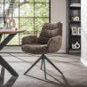 Chaise pivotante BOREASen tissu avec accoudoirs et ressort ensachés - en 2 coloris