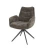 Chaise pivotante BOREASen tissu avec accoudoirs et ressort ensachés - en 2 coloris