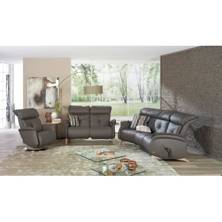 Canapé droit 2 places fixes 147 cm en cuir CUMULY COMFORT 4708 de la marque HIMOLLA