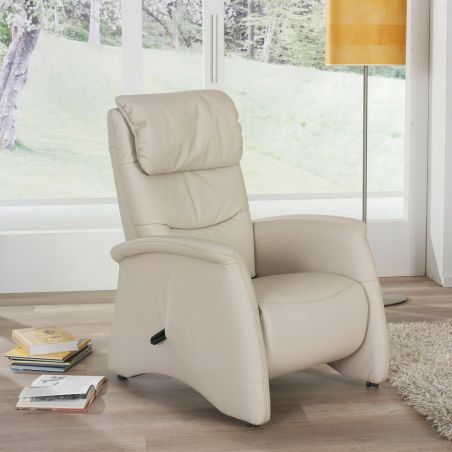 Fauteuil relax électrique H 106 cm en cuir QUATUOR 9721 avec lift de la marque HIMOLLA