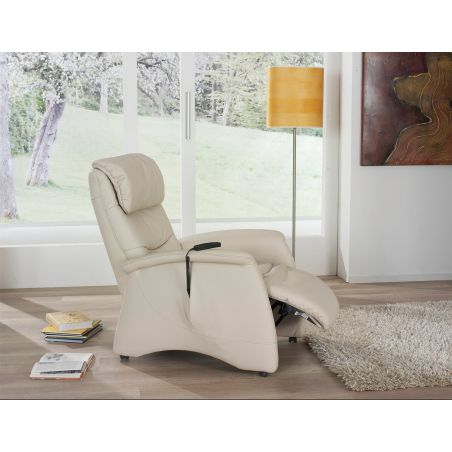 Fauteuil relax électrique H 106 cm en cuir QUATUOR 9721 avec lift de la marque HIMOLLA