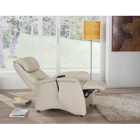 Fauteuil relax électrique H 106 cm en cuir QUATUOR 9721 avec lift de la marque HIMOLLA