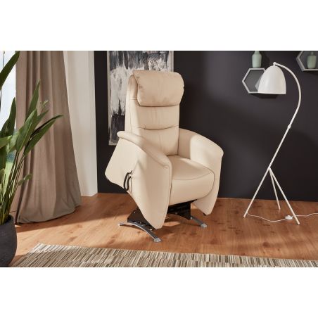 Fauteuil relax électrique H 112 cm en cuir QUATUOR 9721 avec lift de la marque HIMOLLA