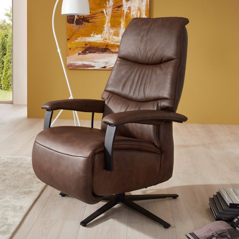 Fauteuil relax électrique en cuir EASY SWING 7050 taille L de la marque HIMOLLA