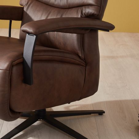 Fauteuil relax électrique en cuir EASY SWING 7050 taille L de la marque HIMOLLA